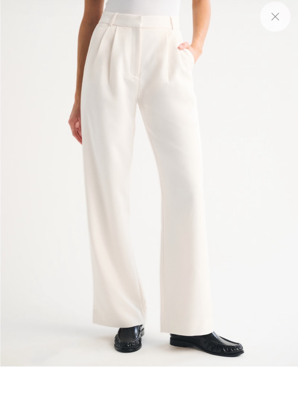 NWT A&F Sloane Tailored Wide Leg Pant in Cream